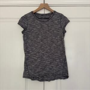 Lululemon Another Mile Short Sleeve gray white training lightweight stretch crew